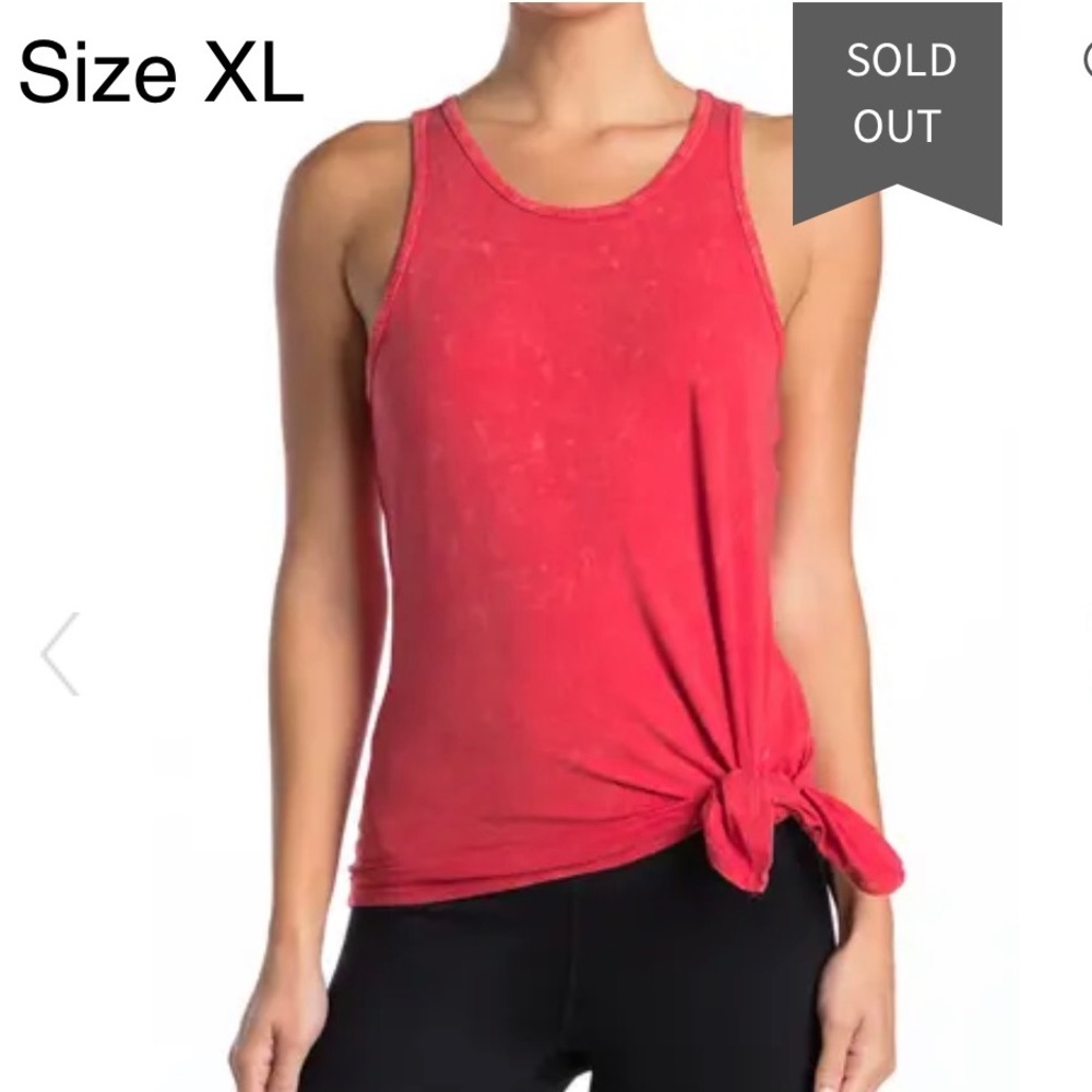 NWT Z by Zella Oversplit Red Workout Tank Top with Side Knot Red Sz XL